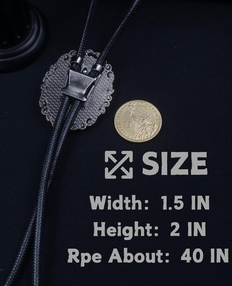PEARLY JUN رباط بولو للنساء والرجال زهرة وردة أسلوب رعاة البقر بني جلد طبيعي هدايا - Image 4